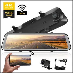 3Inch Mirror Dash Cam 2K Touch Screen Car DVR 3-Channel IR Night Vision WiFi GPS - Picture 1 of 17
