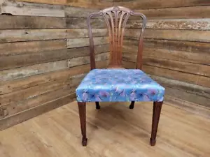 Vintage Mahogany Wheatsheaf Splat Back Upholstered Chair - Picture 1 of 10