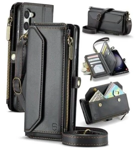 Crossbody Wallet Case Compatible with Samsung for Samsung Galaxy S23 Plus Black - Picture 1 of 7