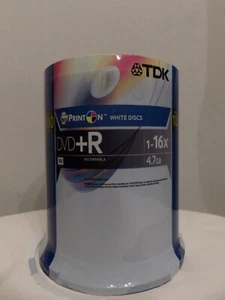 TDK DVD+R Recordable 100 CD pack 1 - 16x 4.7GB  DVD Burning Data Storage NEW - Picture 1 of 1
