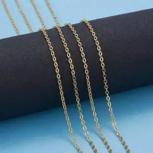 1 METER CHAIN welded chain STAINLESS STEEL GOLD 2 x 2.5mm HYPOALLERGENIC - Picture 1 of 2