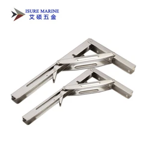 2Pcs Stainless Steel Polished Folding Shelf Bench Folding Shelf Table Bracket - Picture 1 of 6