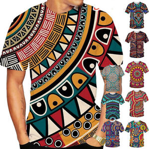 African Folk custom Dashiki 3D womens/mens Short Sleeve T-Shirt Casual Tops Tee