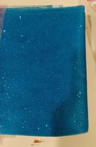 Blue Glitter Sparkle Mesh Tulle Netting 60"W x 4 yd Fabric Wedding Shower Party - Picture 1 of 1