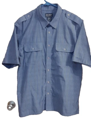 Рубашка в клетку John Blair эполеты плиссированные карманы на пуговицах квадратный подол мужская LGE - Изображение 1 из 3