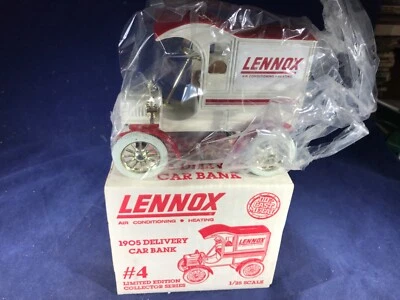 D1-18 ERTL 1:25 SCALE DIE CAST BANK - 1905 DELIVERY CAR - NIB - LENNOX AIR COND - Image 1 of 4