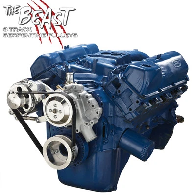 Kit de conversión de polea serpentina Ford 351C alternador solo sistema Cleveland Set Foto 1 de 4