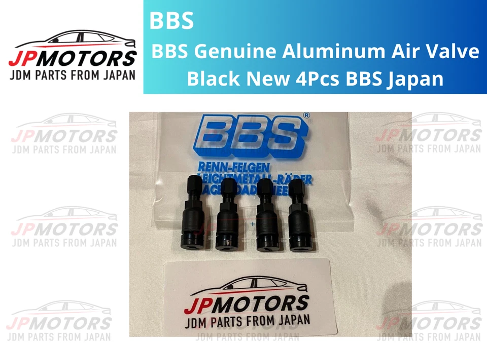 BBS Válvula de Aire de Aluminio Genuino Negra Nueva 4 Piezas BBS Japón Foto 1 de 4