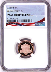 New Listing2010-S, Lincoln Shield Cent, Graded Rd Pf69Uc by Ngc * Patriotic Label # S45