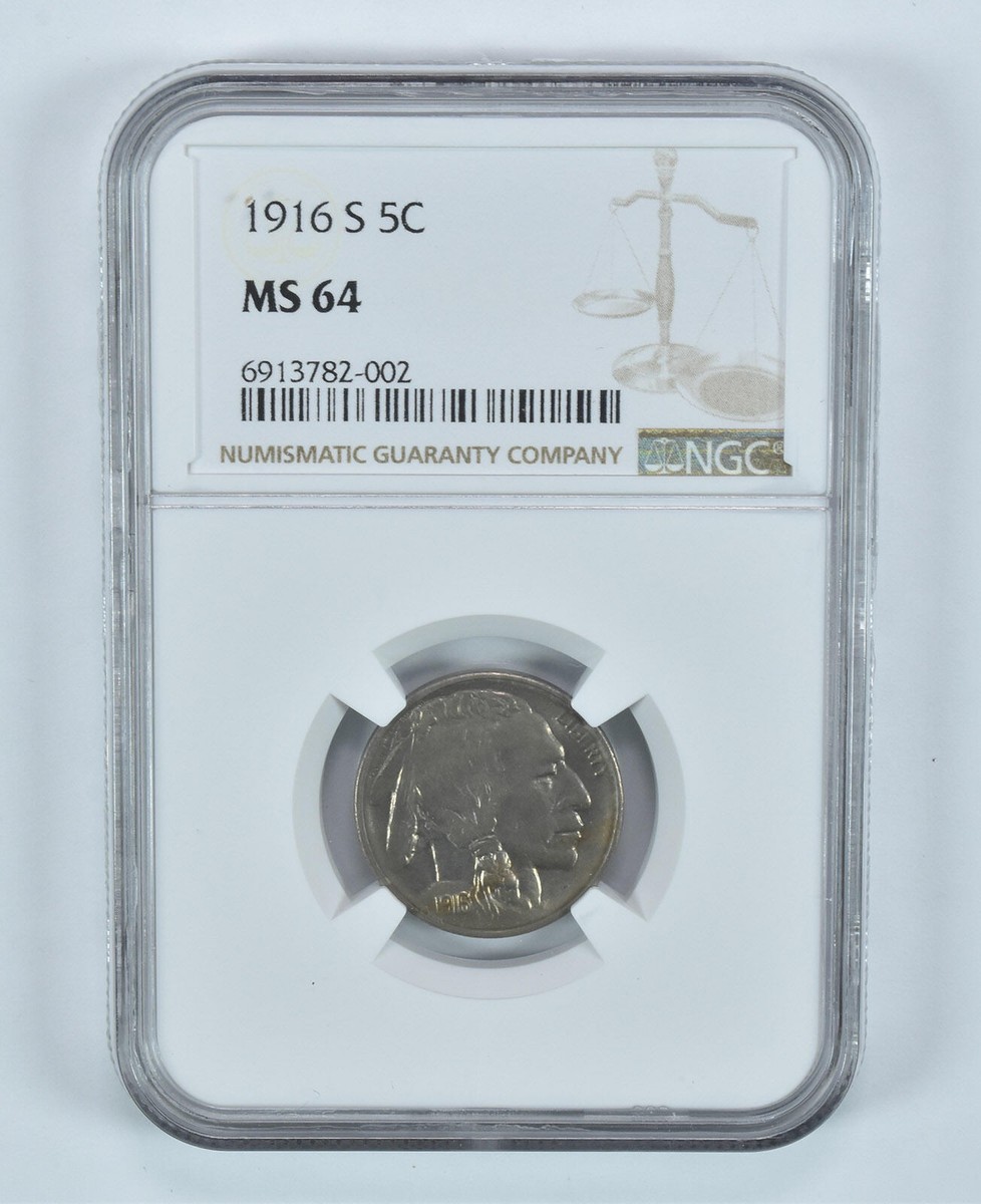 MS 64 Graded 1913 Year US Buffalo Nickels (1913-1938) for
