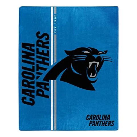 NFL Carolina Panthers 50" x 60" Raschel Restructure Design Blanket One Size Cover