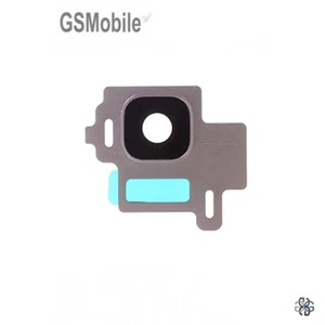 Cornice + Vetro Fotocamera Lente Fotocamera Lens Argento Samsung Galaxy S8 G950F - Foto 1 di 2