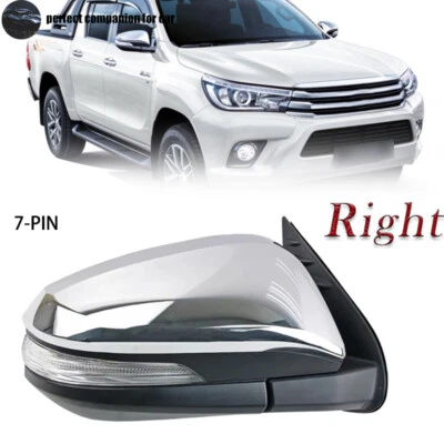 Espejo retrovisor puerta lateral derecho con intermitente 7 PIN para Toyota Hilux 2015-2020 Foto 1 de 4