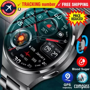 New GPS Smart Watch Men Pro HD Screen Heart rate Bluetooth Call NFC IP68 Blood - Picture 1 of 14