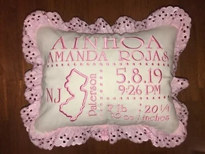 Birth Announcement Pillow - Picture 1 of 3