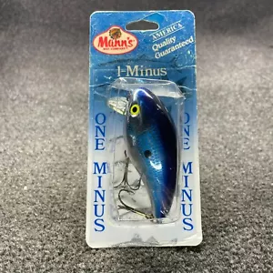 Mann's 1- Minus Double Stamp Vintage Crankbait Lure 5/8oz - Blue Shad Chrome NOS - Picture 1 of 5