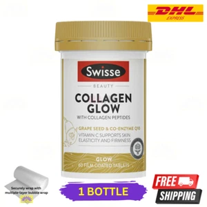 1 X Swisse Beauty Collagen Glow With Collagen Peptides 60's Glowing & Firm Skin - Picture 1 of 8