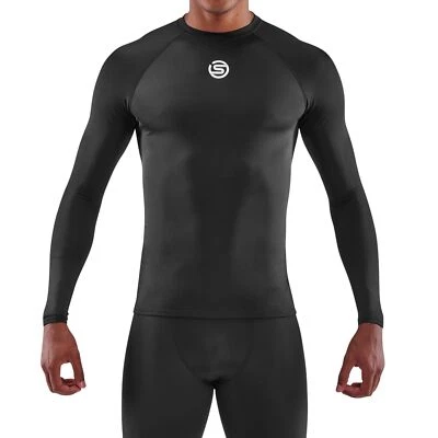 SUPER SALE | Skins Series-1 Mens Compression Long Sleeve Top (Black) - Image 1 of 4