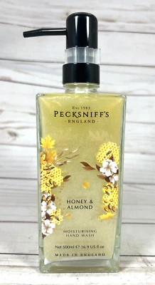 Botella de vidrio hidratante de 16,9 oz Pecksniff's England miel y almendra Foto 1 de 4