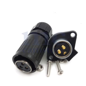 HE20 Waterproof 3 Pin Power Connector Plug Socket,LED Light Wire Cable Connector - Picture 1 of 7