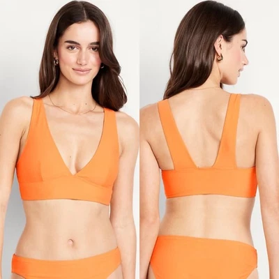 Old Navy Women’s Matte Longline Bikini Swim Top Golden Aurora Size Medium or XL - Image 1 of 4
