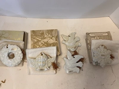 Recuerdo de Navidad Avon. Adornos 1980 1981 1982 1983 Copo de Nieve Ángel Corona Lote-5 Foto 1 de 4