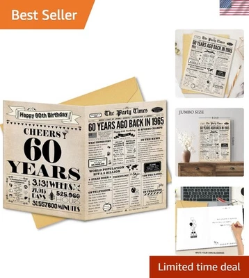 Celebrate Milestone with 60th Birthday Card - Vintage Card with Special Envelope - Imagem 1 de 4