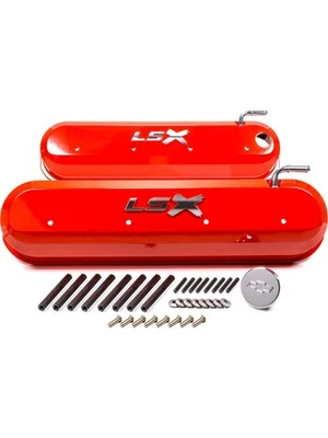 Proform Chev Ls Alum Valve Covers Orange. Raised Lsx Logo (141-257) - Image 1 of 4