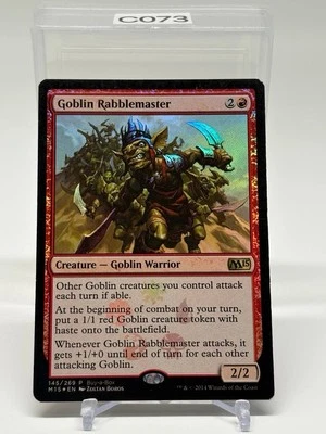 MTG Magic The Gathering Goblin Rabblemaster Foil BaB Promo Red Commander  - Image 1 of 2