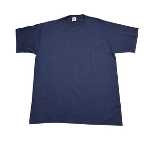VTG Jerzees T-Shirt Men XXL Navy Blank Single Stitch 50/50 USA ✔️Measurements - Picture 1 of 12
