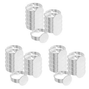 30 Stück Zeit Ring Basteln Finger Einfassung Verstellbar Rohling Ringe Basis - Bild 1 von 12