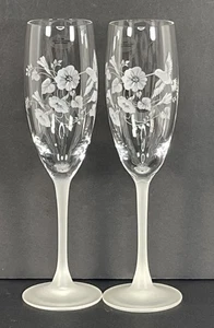 Vintage Avon Kolibri Sammlung Kristall Champagnerflöte 2er Set, 8 5/8"h - Bild 1 von 10