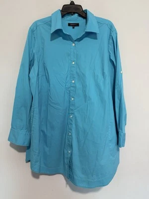 LAFAYETTE 148 衬衫男式长袖纽扣领蓝色 18W 码 — 第 1/4 张图片