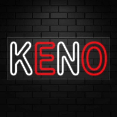 Keno Sign for Window/Wall Displays | LED Flex Neon |  32"W x 13"H x 1"D - Image 1 of 4