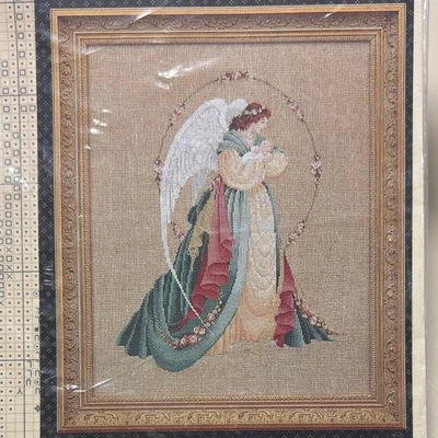 Lavender and Lace Cross Stitch Chart DMC “Guardian Angel” Embroidery Pattern - Image 1 of 4