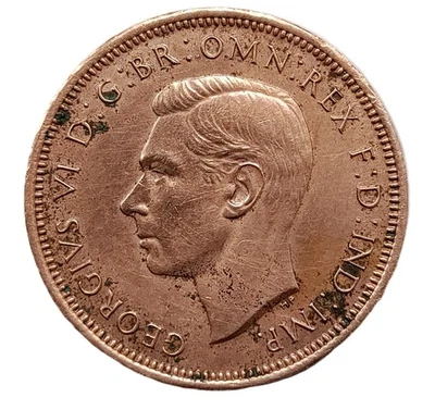Moneda de 1/2 centavo Gran Bretaña 1941 - Jorge VI - Reino Unido Foto 1 de 2