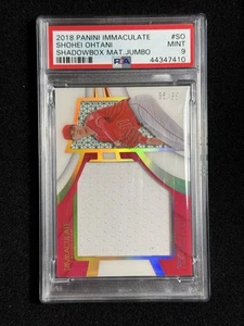 2018 Immaculate Shohei Ohtani Jumbo Rookie Player Used Patch #/99 Platinum PSA 9 - Picture 1 of 2