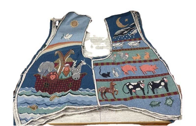 Lote de 4 juegos de panel de tela chaleco tapiz vintage todos diferentes Foto 1 de 4