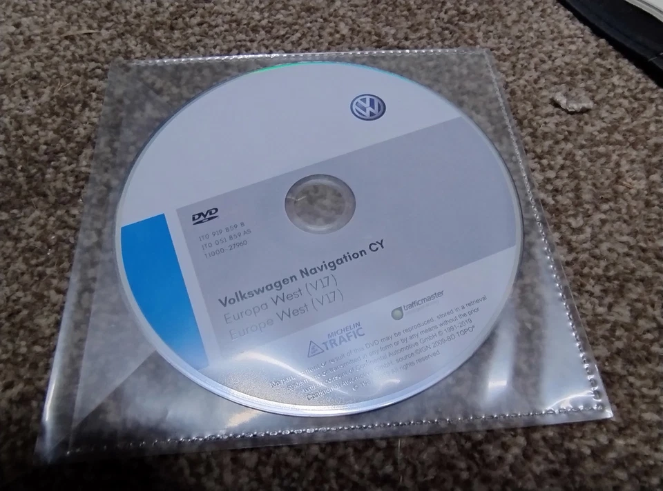 Volkswagen Navigation CY Europe West (V17) 1T0051859AS Genuine VW DVD - Image 1 of 1