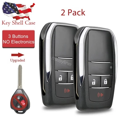 2 Para Toyota Rav4 Yaris 2007 2008 2009 2010 2011 Atualização Controle Remoto Chave Estojo - Imagem 1 de 4