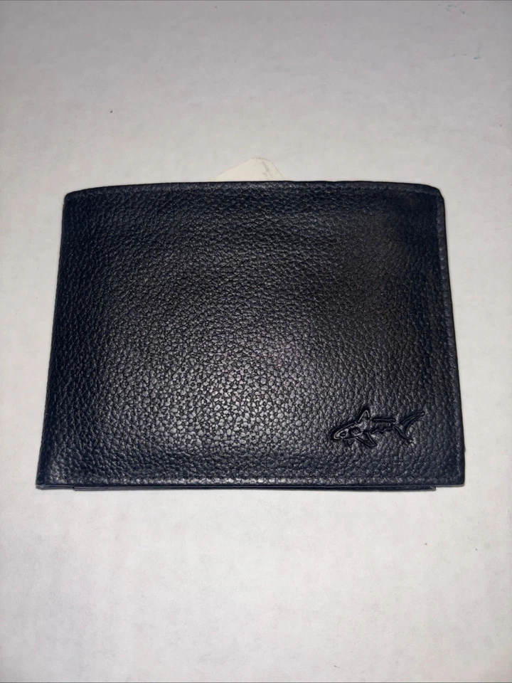 Cartera Greg Norman Cuero Guijarro NP0144/08 Negra Billetera Golf Shark Master PGA Foto 1 de 4