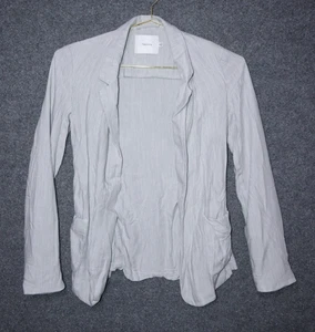 Cardigan Talua Blazer donna 0 grigio aperto davanti colletto Anthropologie usato in ottime condizioni ufficio - Foto 1 di 5