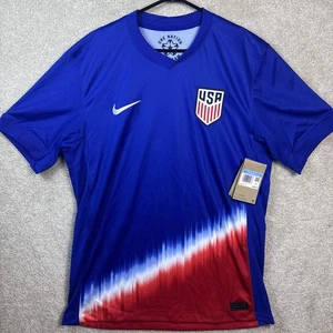 Maglia calcio Nike Dri Fit USMNT USA 2024/25 away blu uomo MEDIA FJ4277-417 - Foto 1 di 7