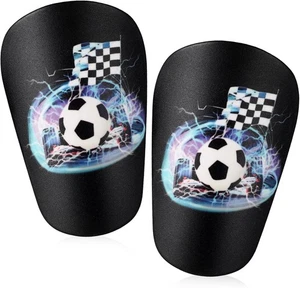 2pcs Mini Shin Guards Soccer, 3.93x2.36in Football Shin Pads with Racing Pattern - Picture 1 of 7