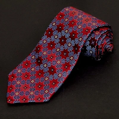 Corbata ROBERT TALBOTT Best of Class para hombre geométrica roja azul seda iridiscente EE. UU. Foto 1 de 4