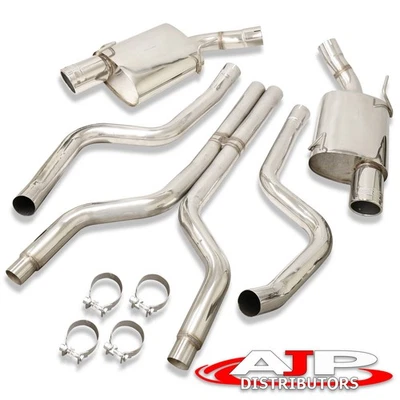 GODSNOW 4" Dual Tip Steel Catback Exhaust For 2005-2010 Ford Mustang GT GT500 V8 Foto 1 de 4
