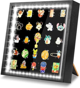 LED Pin Display Case, 10X10 Shadow Box for Enamel Pin Display, Pin Collection Di - Picture 1 of 12