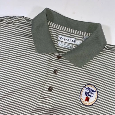 Polo de golf Tehama XL Michelob ultra abierto a rayas algodón Pima para hombre Foto 1 de 4