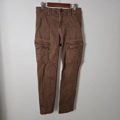 Pantalones cargo utilitarios Democracy para mujer talla 2 "Ab"solution color marrón recortado Foto 1 de 4