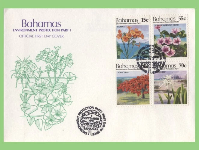 Bahamas 1993 Environment Protection, Flowers set First Day Cover - Image 1 of 1